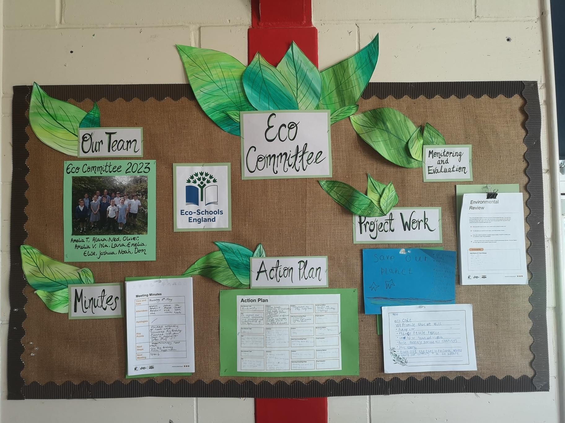 Our display board is in the school hall so everyone can see it regularly.